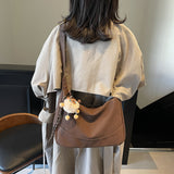 KKBOXLY 2025 Large capacity commuter tote bag women's popular new retro versatile underarm dumpling bag niche shoulder messenger bag