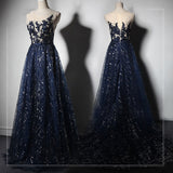 2025Banquet dress  new fashionable and elegant navy blue long large size sleeveless bar mitzvah evening dress dress