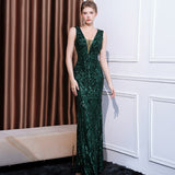 2025 Evening dress, socialite style, light luxury temperament, high-end banquet, high-end sense, heavy industry sequins, long and thin dress