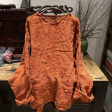 2025    23/2 Xiaonuan, spring literary and retro washed old linen v-neck pullover shoulder shirt