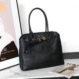 Light luxury portable large-capacity commuter briefcase New women's bag retro tote bag top layer vegetable tanned cowhide shoulder bag