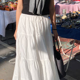 Gentle temperament white skirt new high waist A word cake skirt niche age reduction playful temperament elegant skirt