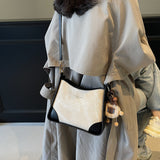 KKBOXLY 2025 Premium texture small bag women's popular new Korean version trendy fashion contrasting color portable oblique span niche versatile bucket bag