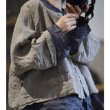 2025  23/2 Ah Sheng, literary and retro yarn-dyed linen cardigan, double-button collarless shirt