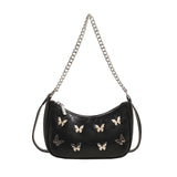 KKBOXLY 2025 Niche bow decorative armpit bag women's popular new chain Spice girl handbag premium pleated messenger bag