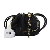 KKBOXLY 2025 Fashion Popular style small bag women's popular new casual versatile chain messenger bag popular shoulder drawstring bucket bag