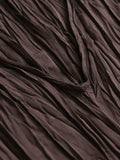 Solid color temperament pleated elegant drape V-neck short-sleeved long dress  summer new commuter women's dress L973