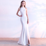 2025 Evening dress dress female neck slim slim slim model catwalk car model exhibition etiquette lady fishtail long dress
