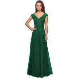 2025Hot trade evening dress women's shoulder long ball dress A-shaped skirt lace applique mesh formal party dress