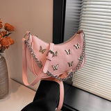 KKBOXLY 2025 Niche bow decorative armpit bag women's popular new chain Spice girl handbag premium pleated messenger bag