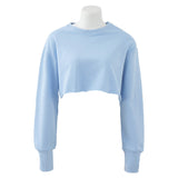 Spring new lazy style casual short sweater solid color long sleeves loose home wear comfortable versatile sports women