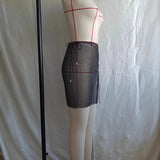 2025  LH4322 2025 New hot-selling rhinestone inlaid diamond cloth pure hand-sewn sexy skirt hip skirt short skirt
