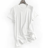 Skin-friendly and breathable linen blended crimped short-sleeved basic versatile  summer new casual women's T-shirt K384