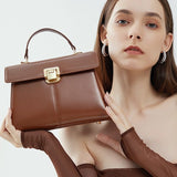 New Premium Textured Handbag One Shoulder Crossbody Bag Horseshoe Buckle Commuter Leather Kelly Bag