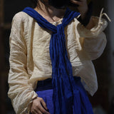 2025  24/3 SN43 spring literary and artistic versatile high-count ramie hand-buckled national style pullover linen shirt