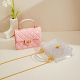 KKBOXLY 2025 PVC transparent square Barbie jelly bag fashionable and versatile handbag dirt-resistant and easy-to-wash women's oblique span bag customization
