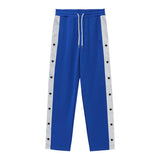 KKBOXLY 2025 Men's sweatpants breasted button-down casual pants autumn loose straight wide-leg buttons decorative large-size trousers