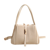 KKBOXLY 2025 Korean version of portable pleated rhombus bag women's popular new fashionable solid color versatile shoulder bag simple casual messenger bag