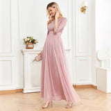 2025spring and summer Popular trade new product simple sequined tulle A pendulum dress party  girlfriends banquet evening dress