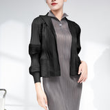 2025 high-end pleated short coat women's spring and autumn new bud design niche cardigan shawl top