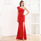 2025 Evening dress skirt, femininity, celebrity light luxury, high sense, banquet host's annual meeting, one shoulder slanted shoulder long dress
