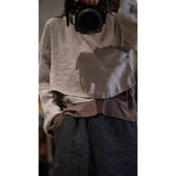 2025  22/7 Mulberry, early autumn literary and retro linen stand-up collar diagonal placket with shoulder-length short small cardigan