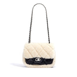 2025 Autumn and winter new cover bag plush premium small fragrant wind small square bag casual diamond chain bag single shoulder messenger bag women's bag