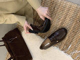 2025  Retro British style loafers popular autumn and winter versatile new flat-bottomed niche flat-bottomed Doudou versatile small leather shoes tide