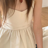 Korean version of the new sweet and cute princess style A-shaped suspender top, pleated design lotus leaf pendulum age-reducing vest for women
