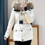 2025 Tooling goose down jacket jacket short hooded big fur collar cold clothing ski clothing outdoor sports women's clothing winter