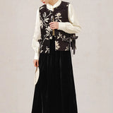 New Chinese vest spring and summer national style vest women's clothing black jacquard elegant temperament buckle top A1121
