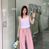 Summer  new linen sling vest, Korean version ins adjustable reception niche design sleeveless top