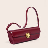 Niche simple and fashionable handbag  baguette bag high-end light luxury shoulder underarm bag genuine leather women's bag