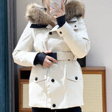 2025 Tooling goose down jacket jacket short hooded big fur collar cold clothing ski clothing outdoor sports women's clothing winter