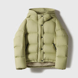 2025 Puff goose down jacket 95 white goose down women's hooded short, Pinghu high-end down jacket women's thick winter