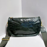 women's bag leather saddle bag wide shoulder strap crossbody shoulder bag retro  style bag vegetable tanned leather 96018