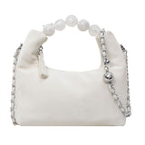 KKBOXLY 2025 Niche retro beaded handle handbag popular new high-end national style small square bag chain shoulder messenger bag