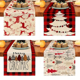 1pc Festive Christmas Linen Table Runner - Table Runners for Holiday Decor, Kitchen Dining Room Scene Decoration, Party Supplies, Gift Ideas, and Atmosphere Decoration