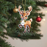 kkboxly Charming Acrylic Reindeer Youngsters with Christmas Lights - Perfect for Car & Tree Decor, Ideal for Halloween & Christmas Celebrations