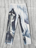 kkboxly Men's Drawstring Wide Leg Pants Beach Pant Trendy Skull Pattern Casual Baggy Pants Yoga Trousers Streetwear Hiphop Rapper Style
