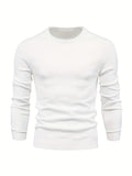 kkboxly  Men's Casual Knitted Sweater - Warm and Stretchy Crew Neck Pullover for Fall and Winter