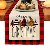 1pc Festive Christmas Linen Table Runner - Table Runners for Holiday Decor, Kitchen Dining Room Scene Decoration, Party Supplies, Gift Ideas, and Atmosphere Decoration