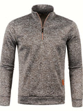 kkboxly Autumn And Winter Men's Neckline Zipper Sweater Sleeve Light Fleece Stylish Top Sweater Coat