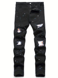 kkboxly  Men's Jeans Ripped Straight Regular Denim Jeans With Pockets, Men's Outfits