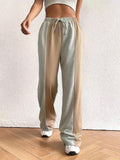 2025 kkboxly  Color Block Wide Leg Pants, Casual Loose Drawstring Pants For Spring & Fall, Women's Clothing