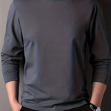 kkboxly  Men's Casual Comfy Solid Long Sleeve T-Shirt, Men's Clothes For Spring Summer Autumn, Tops For Men