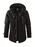 kkboxly  Men's Warm Thick Mid-length Windbreaker Jacket For Fall Winter Business
