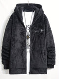 Men's Warm Fleece Hooded Jacket For Fall Winter