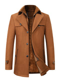 kkboxly Men's Business Casual Thick Wool Coat - Stay Warm & Look Slim This Winter!