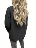 2025 kkboxly  Waffle Solid Jacket, Casual Button Front Long Sleeve Outerwear, Women's Clothing